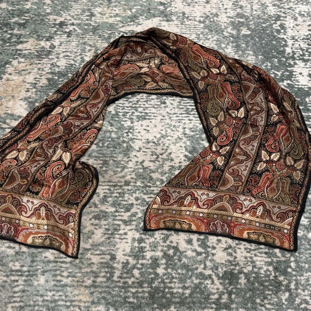 vintage Echo silk paisley scarf 52